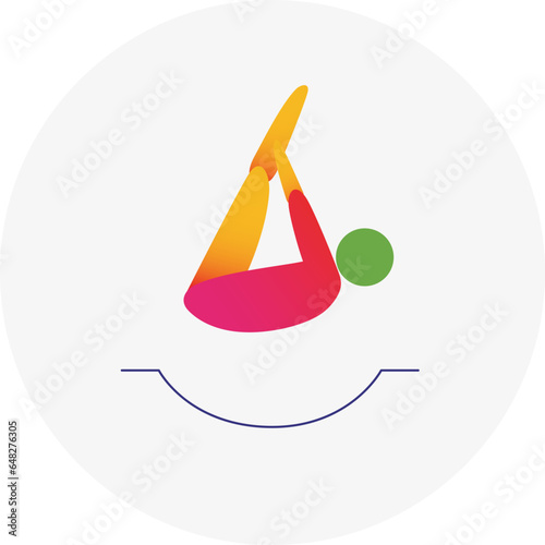 Trampoline competition icon. Colorful sport sign.
