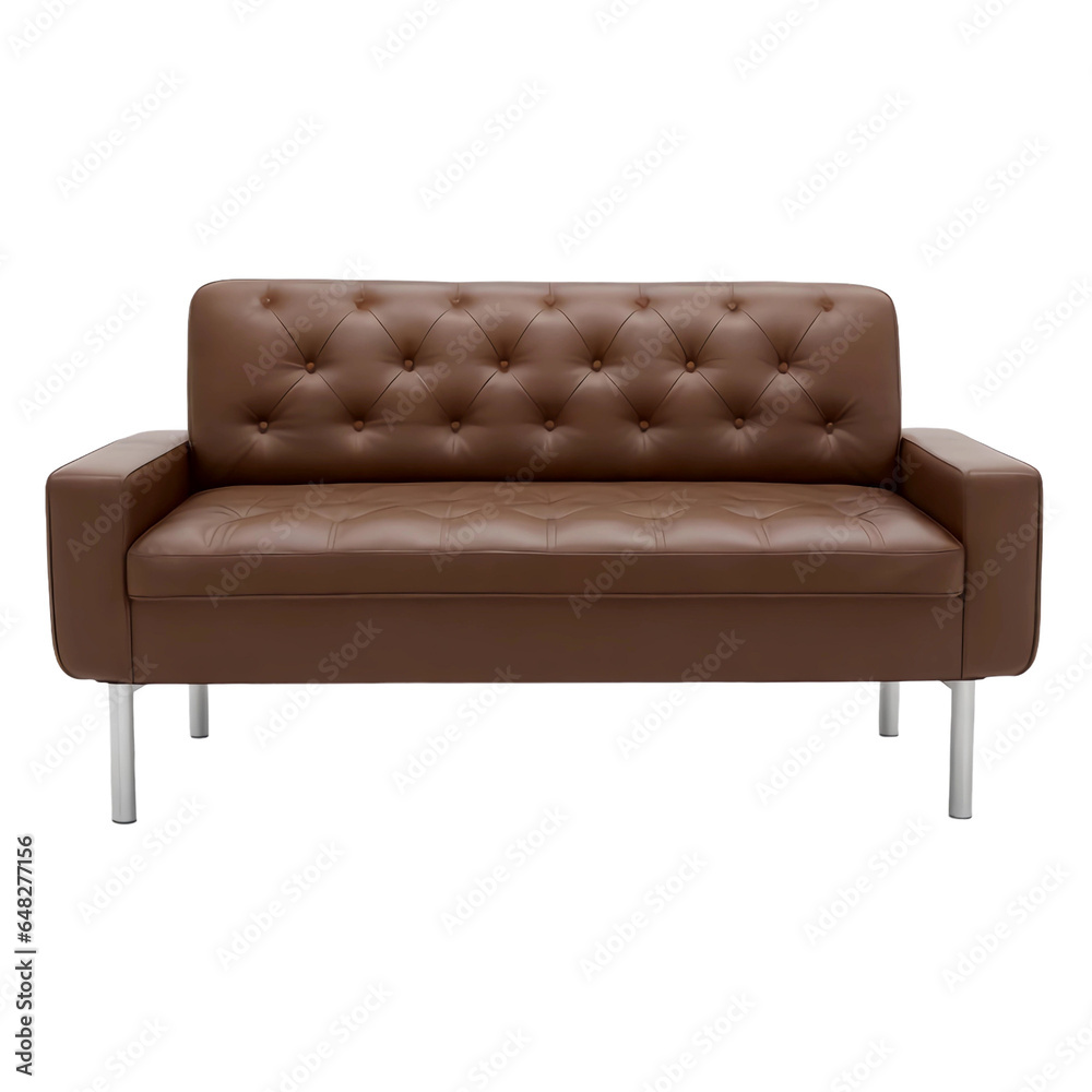 Fototapeta premium Tufted comfortable sofa come bed, sofa bed isolated on white transparent background