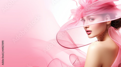 Beautiful woman  fashion pink wallpaper 