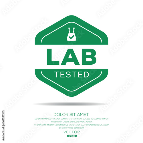 Lab tested label, vector illustration.