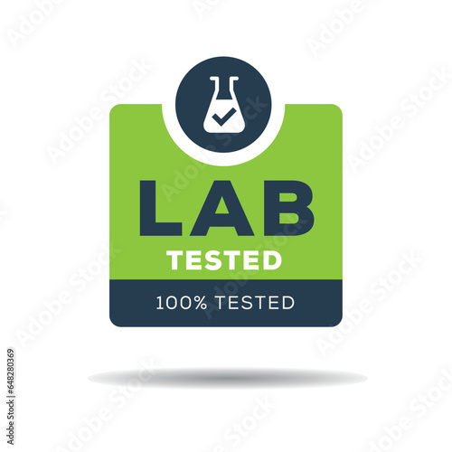 Lab tested label, vector illustration.
