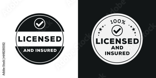licensed and insured (100% secure), vector illustration. photo