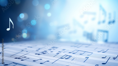 music symbol above the sheet background photo