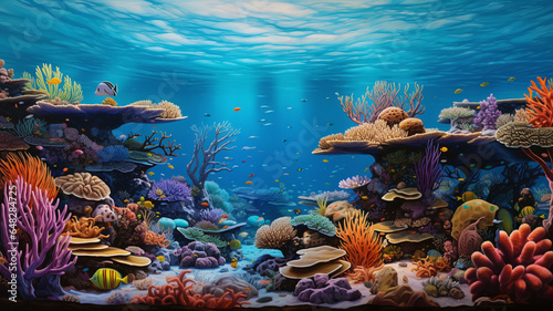 Lively Coral Reef Under Clear Waters