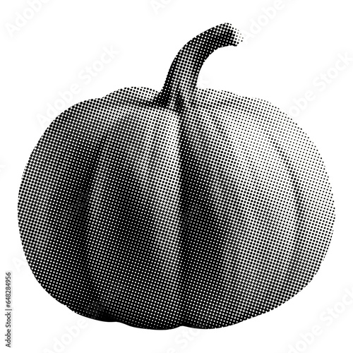pumpkin isolated retro grunge halftone dotted  vintage magazine style collage  for mixed media design