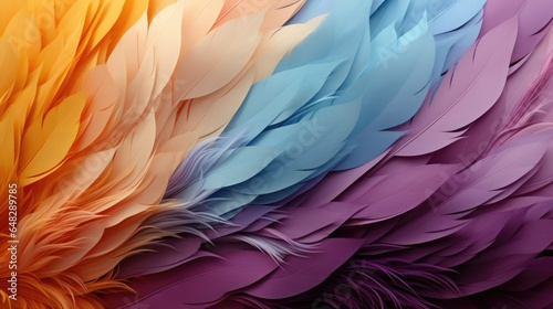 Abstract feather pattern, pastel color background © Татьяна Креминская