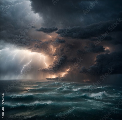 Powerful Storm at Sea
