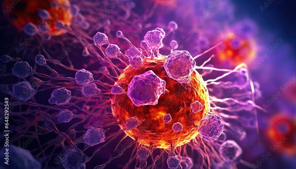 Gene therapy targeting cancer cells Modern research lab Gene therapy targeting cancer cells Modern research lab