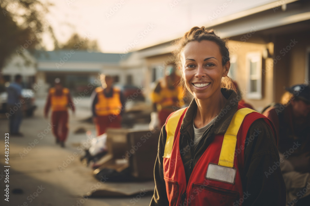 Portrait of a volunteer engaged in community service, symbolizing the spirit of giving and compassion Portrait of a volunteer engaged in community service, symbolizing the spirit of giving and compassion