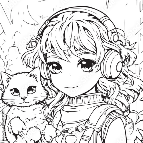 anime characters coloring page