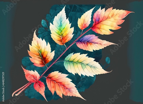 Watercolor leaf background