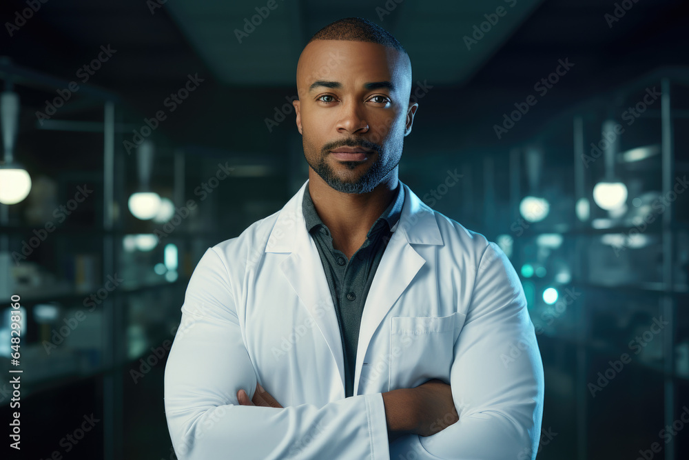 Medical professional wearing a white lab coat, representing healthcare and expertise Medical professional wearing a white lab coat, representing healthcare and expertise