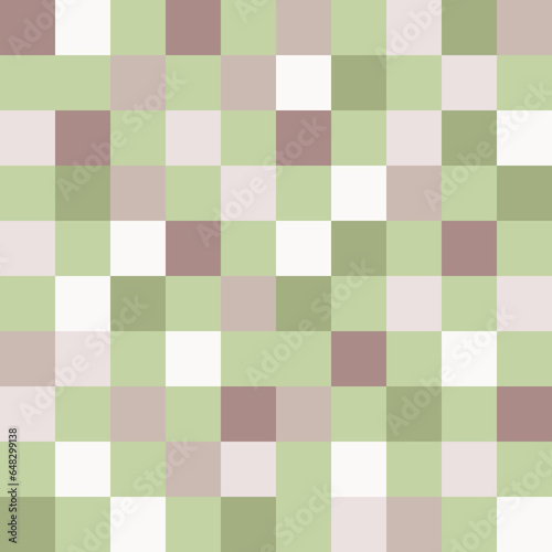 Geometric green cover with squares in a trendy style. Pattern in pastel colors is a beautiful background for textiles and wallpaper.