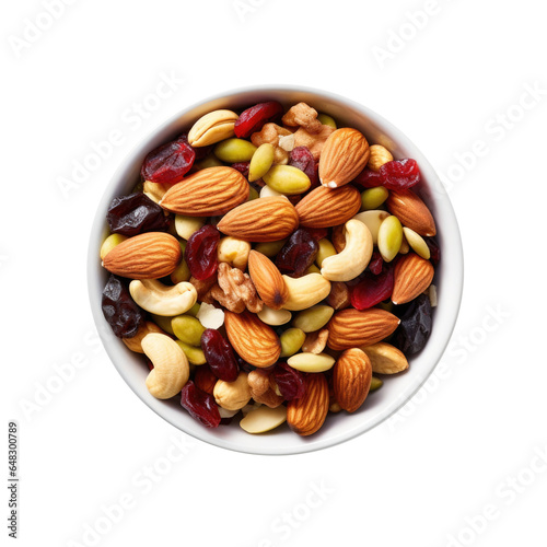 Bowl of Trail Mix Isolated ...