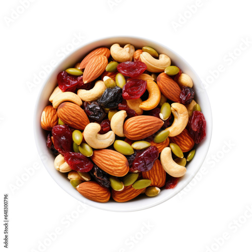 Bowl of Trail Mix Isolated ...