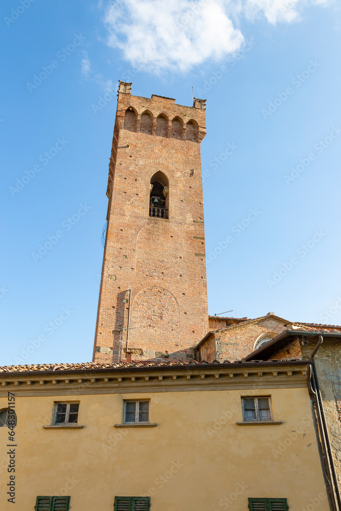 bell tower of the Cathedral of Santa Maria Assunta e San Genesio in San Miniato, province of Pisa, Tuscany, Italy