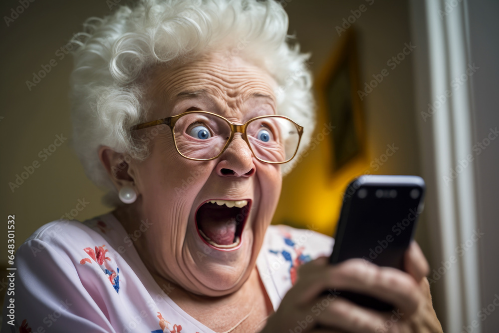 Grandma is verry happy about an online win Grandma is verry happy about an online win
