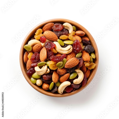 Bowl of Trail Mix Isolated ...