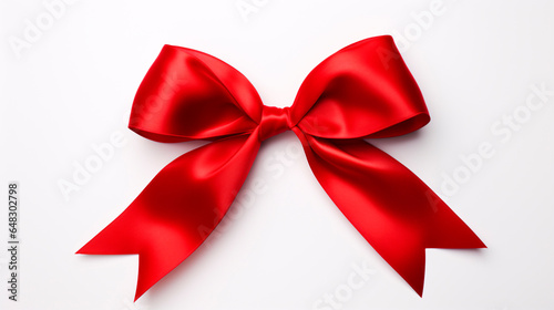 World AIDS day concept. Red Ribbon On White Background. 