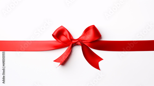 World AIDS day concept. Red Ribbon On White Background. 