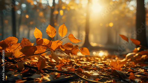 autumn leaves against the light