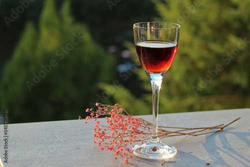 Sweet liqueur in a glass