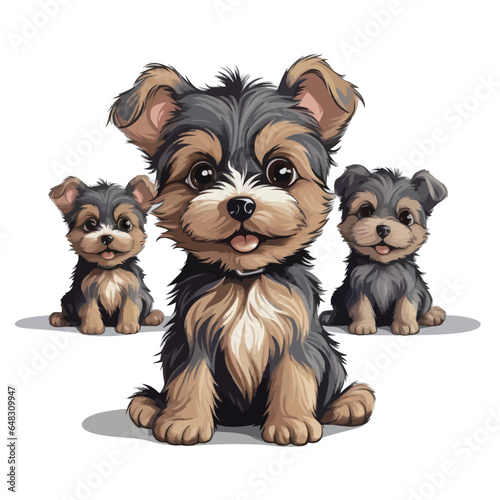 Foto Cute dogs vector collection for illustration sticker