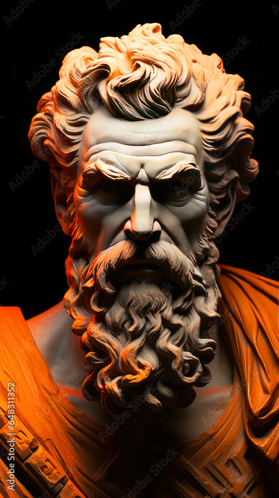Abstract Sculpture of a Greek Philosopher as Molded by Generative AI Abstract Sculpture of a Greek Philosopher as Molded by Generative AI