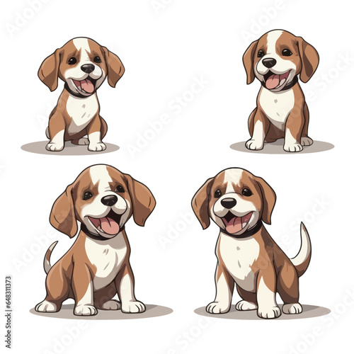 Cute dogs vector collection for sticker illustration