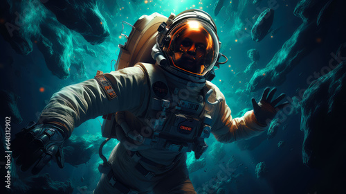 Cosmic Voyager: An Astronaut's Journey in the Vastness of Space as Depicted by Generative AI