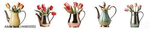 Wallpaper Mural Png Set transparent background isolates vintage metal creamer with a tulip Torontodigital.ca