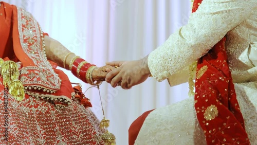 Indian Hindu couple giving their Rituals is being performed during wedding ceremony. elements ceremony photo