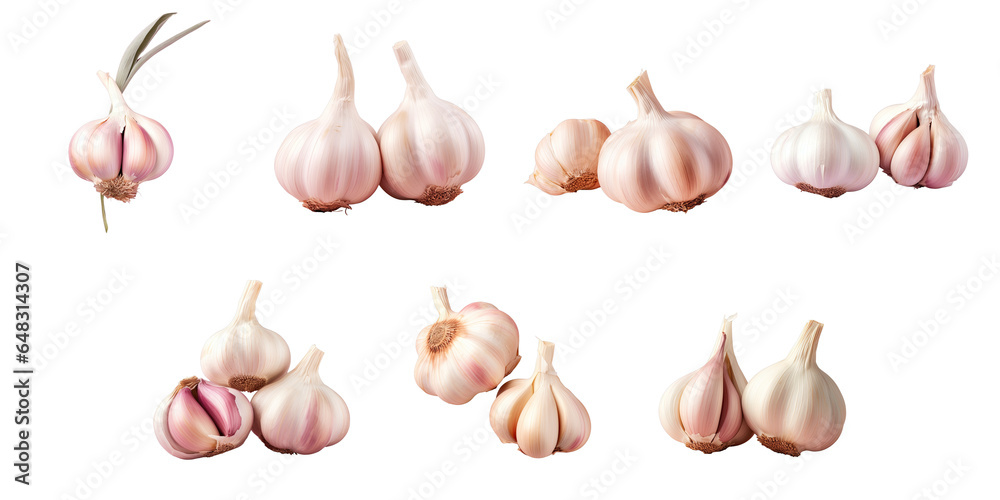 Png Set Garlic against a transparent background Png Set Garlic against a transparent background