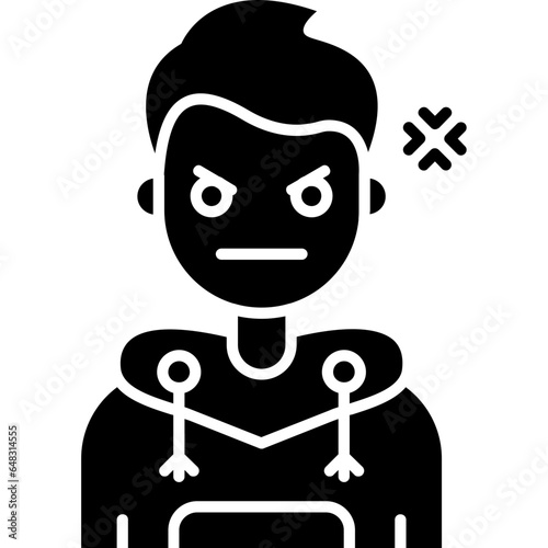 Angry Teenage Boy Icon