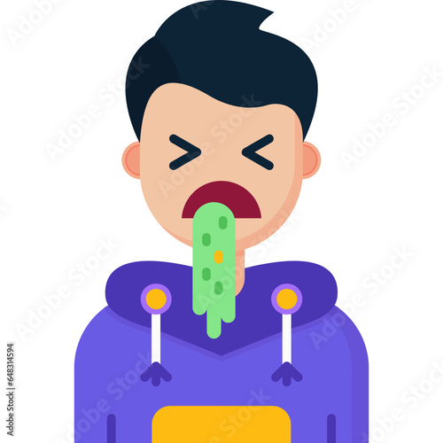 Vomit Teenage Boy Icon