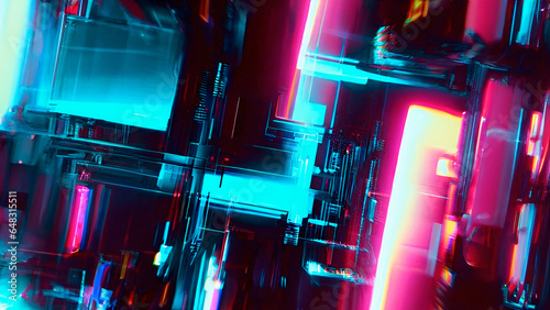 Neon Nocturnal Rhapsody - Inspired by urban nightlife and neon aesthetics, this image captures electrifying design and abstract neon vibes.