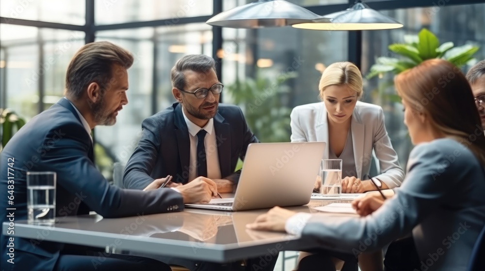 Group of business people meeting in office, colleagues discussing, start planning, sharing ideas. Group of business people meeting in office, colleagues discussing, start planning, sharing ideas.