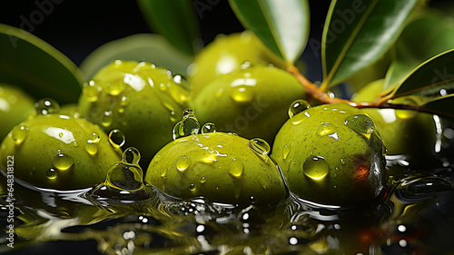 Extra virgin olive oil and fresh olives