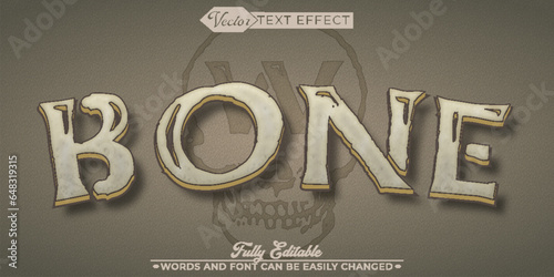 Skeleton Skull Bone Vector Editable Text Effect Template