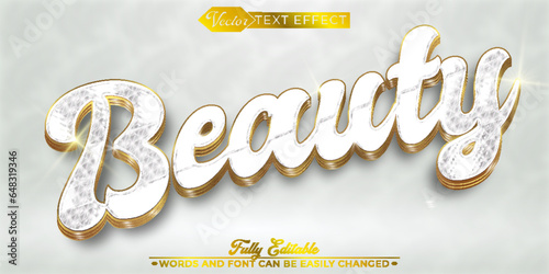 Luxury Shiny Glitter Beauty Vector Editable Text Effect Template