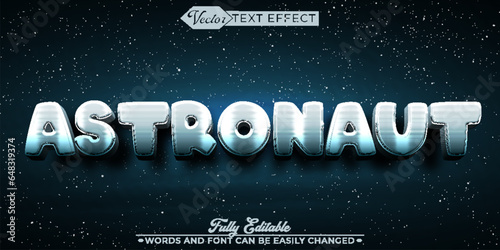 Shiny Futuristic Space Astronaut Vector Editable Text Effect Template