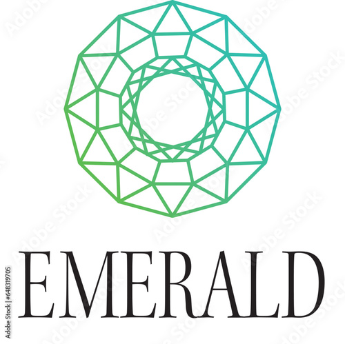 abstract logo design, crystal logo, emerald logo