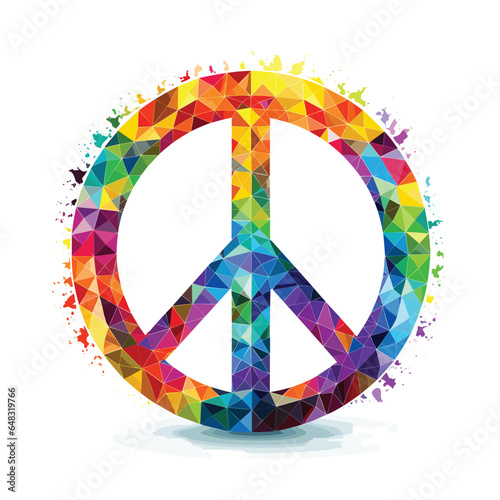 peace symbol made of colorful splashes