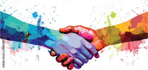 Painted handshake