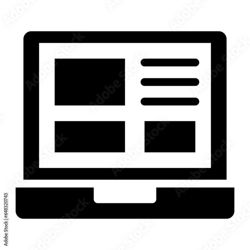 Laptop solid glyh icon