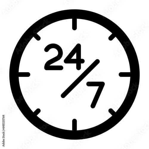 24 hours solid glyh icon