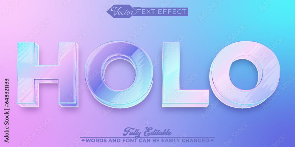 Pastel Holo Vector Editable Text Effect Template