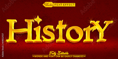 Luxury Golden Ancient History Vector Editable Text Effect Template