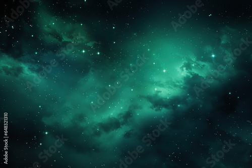 night landscape with green sky