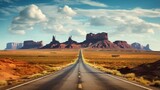 Beautiful Image of a Road through monument Valley